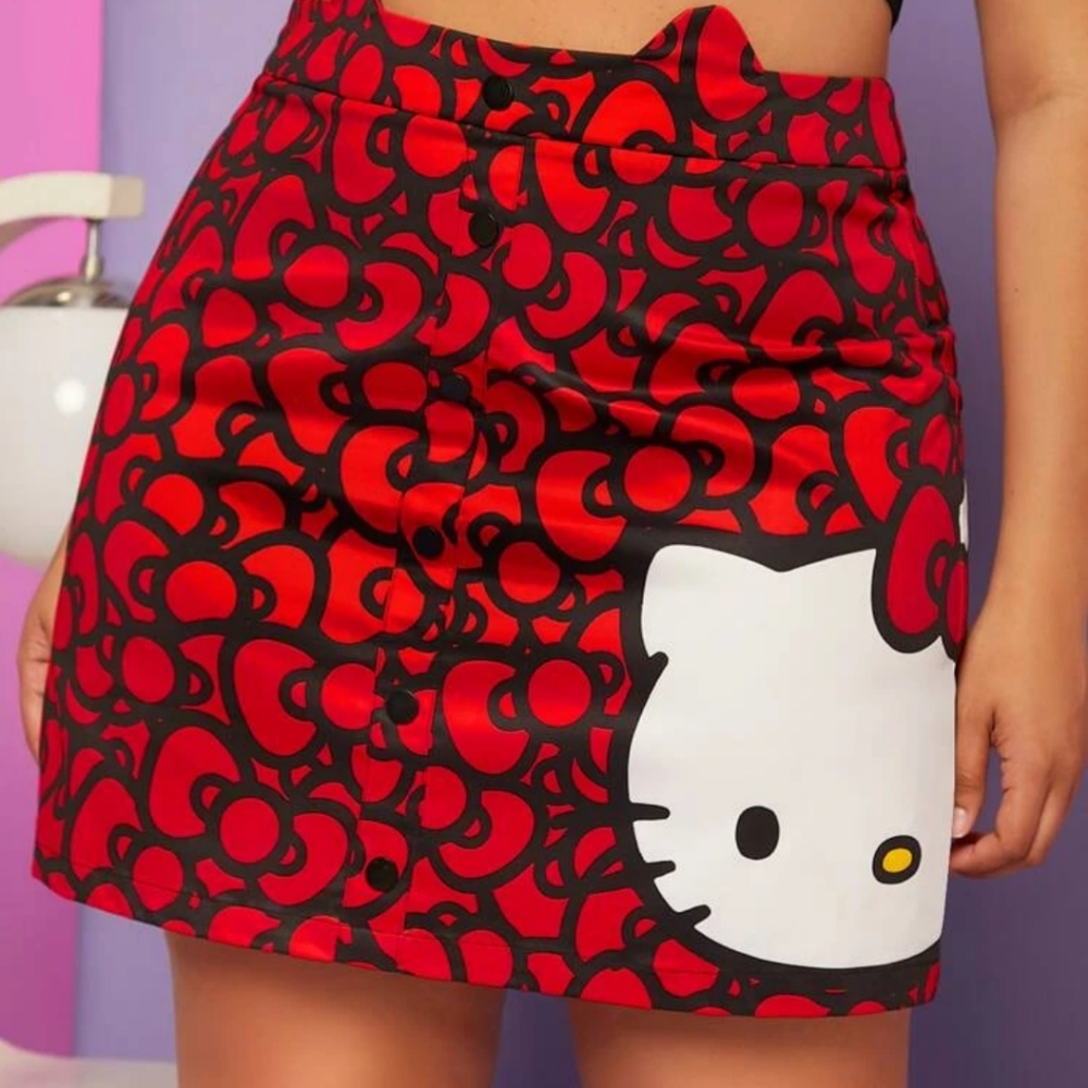 Hello Kitty x Shein Cartoon Bow Skirt Rare Limited Edition - Picture 2 of 2